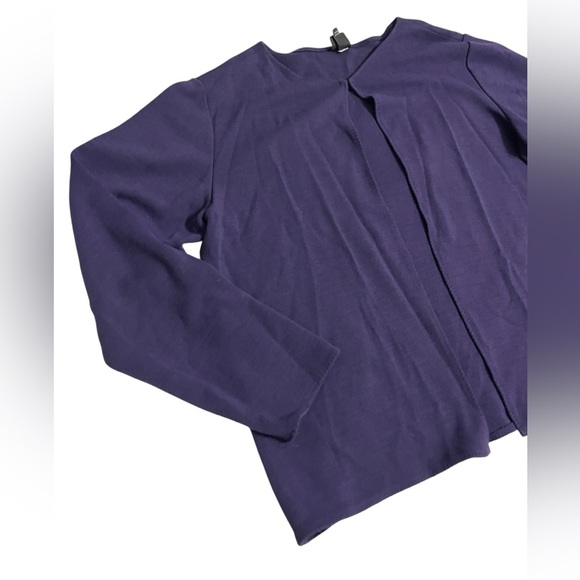 Eileen Fisher Purple Wool Blend Cardigan and Pants Set Top Sz M Pants Sz L - Picture 3 of 12